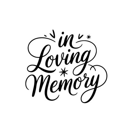 In loving memory. Vector Design Isolated on White Backgroundのイラスト素材