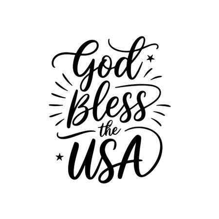 God Bless The USA. Vector Design Isolated on White Backgroundのイラスト素材