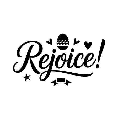 Rejoice!. Easter Quotes Vector Design Isolated on White Backgroundのイラスト素材