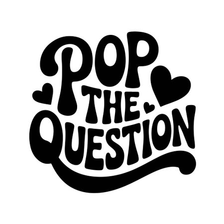 Pop The Question. Propose Day Vector Design Isolated on White Backgroundのイラスト素材