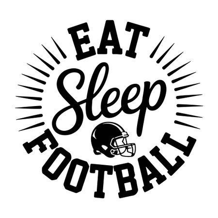 Eat Sleep Football. Vector Design Isolated on White Backgroundのイラスト素材
