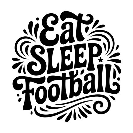 Eat Sleep Football. Vector Design Isolated on White Backgroundのイラスト素材