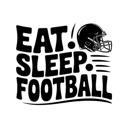 Eat Sleep Football. Vector Design Isolated on White Backgroundのイラスト素材