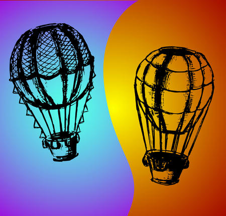 Vector Pack of Graphic Ballons on Color Backgroundのイラスト素材