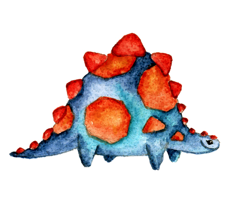 Cute Little Watercolor Dinos hand painted illustrationの写真素材