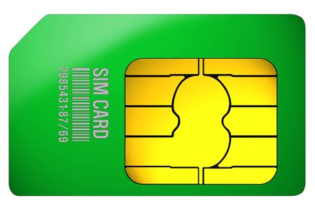green sim card illustrationの写真素材