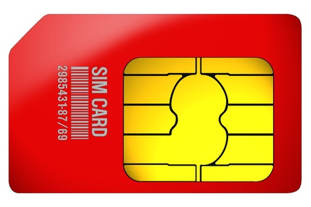 red sim card illustrationの写真素材