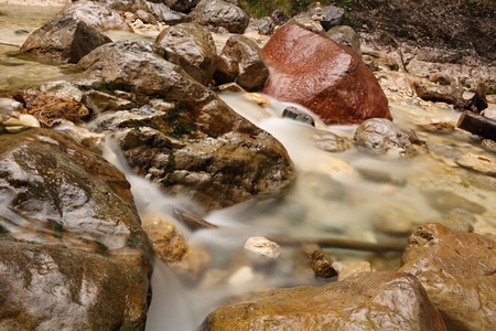 alpine brook in the bavarian alpsの写真素材