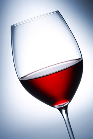 Red wine in wine glassの写真素材