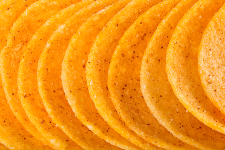 makro Aufnahme von Kartoffelchips makro Aufnahme von Kartoffelchips