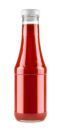 glass bottle of tamto ketchupの写真素材