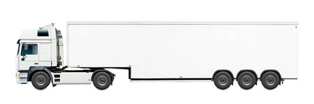 fast white truck isolatedの写真素材