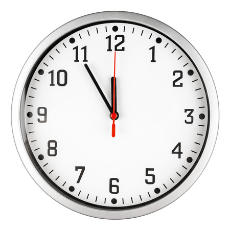 5 to 12 clock concept isolated on white backgroundの写真素材