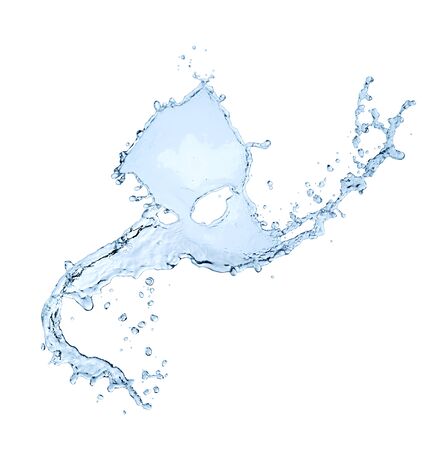 water splash isolated on white backgroundの写真素材