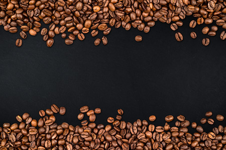 coffee  beans on rustic slate backgroundの写真素材