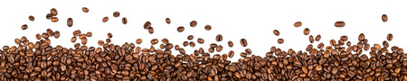 coffee beans isolated on white backgroundの写真素材