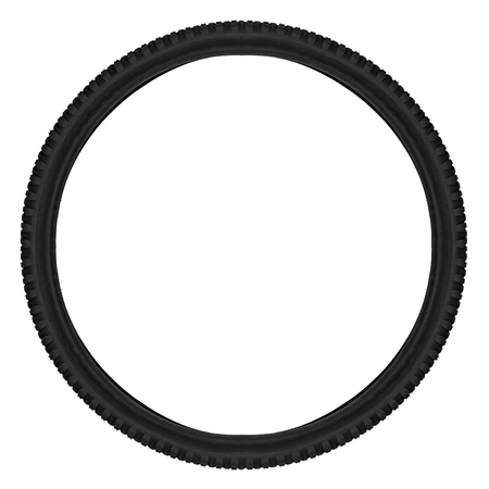 bicycle tyre isolated on white backgroundの写真素材