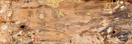 wide panorama rustic old brown wood texture background backdropの写真素材