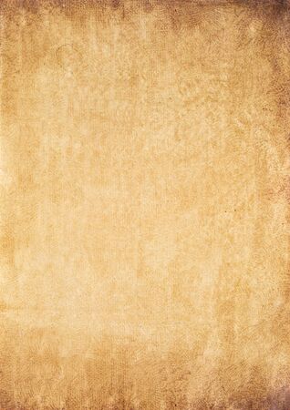 Sheet of old aged retro paper. Ancient antique brown cardboard design pattern blank empty with copy space vintage backgroundの写真素材