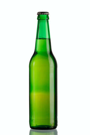 beer bottle isolated on white の写真素材