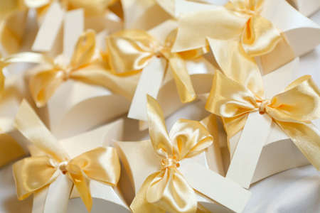 A lot of gift packagesの写真素材