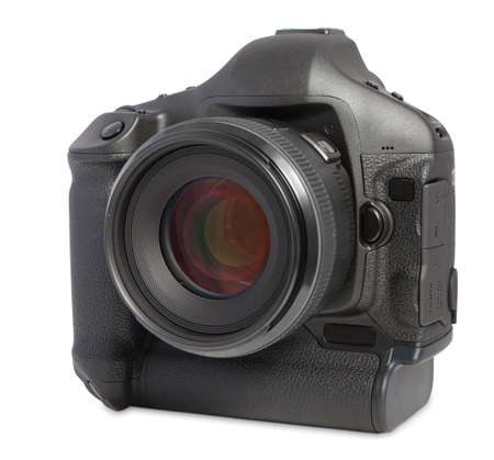digital camera isolated on whiteの写真素材
