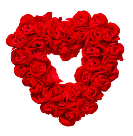 Valentines Day Rose Heart on White Backgroundの写真素材