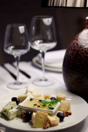 Restaurant table cheeseの写真素材