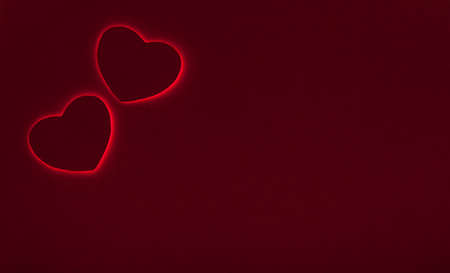 two hearts Valentine paper, backlitの写真素材