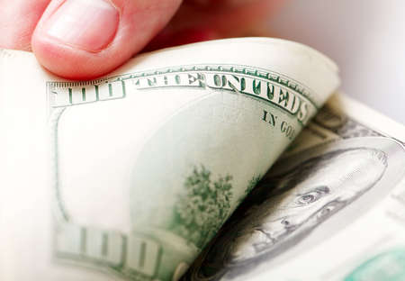 Close-up of a  100 banknotes