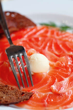 smoked salmonの写真素材