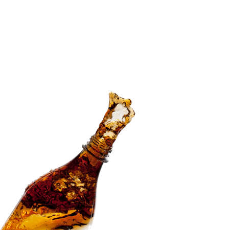 Cola splash from a bottleの写真素材