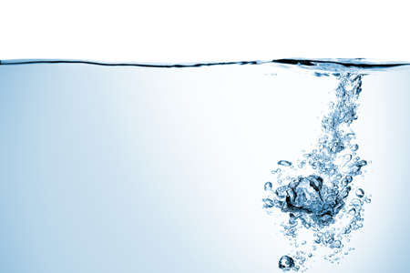 Water and air bubbles over white backgroundの写真素材