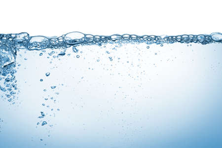 Water and air bubbles over white backgroundの写真素材