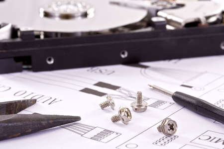 Electronic circuit and tools, real workplace of electronic engineer