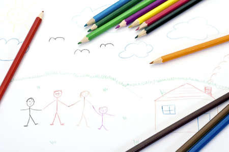 close-up picture of multicolor pencilsの写真素材