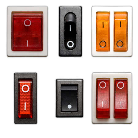 six power switch on off isolated in white background