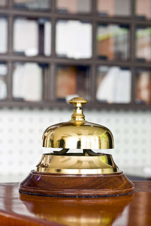A hotel bell on a table
