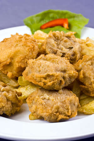 Extreme close-up view of prepared mushrooms の写真素材