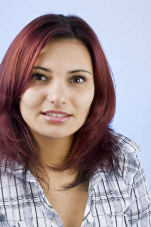 Atractive red hair smiling Woman Portrait の写真素材
