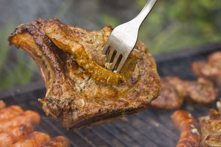 steak grilled on a barbecue 