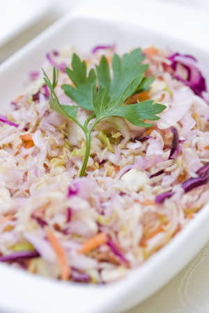 A health dinner salad in white plateの写真素材