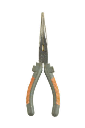 plier with red handle isolated on white の写真素材