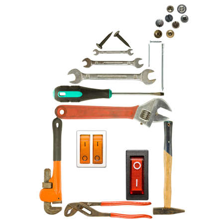 Tools house isolated in white background