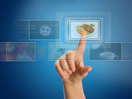 hand selecting images streaming from the front
