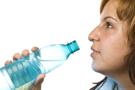 girl drinks water の写真素材