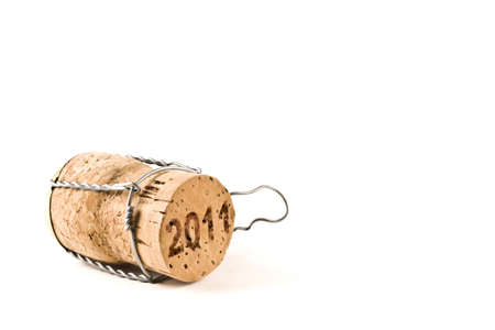 champagne cork isolated on white selective focus 