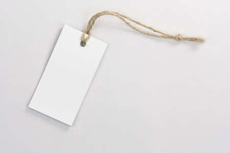 blank tag label, in gray background の写真素材