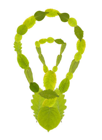 Green Energy concept - bulb from leafの写真素材