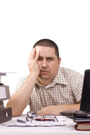 Hard working man in a office の写真素材